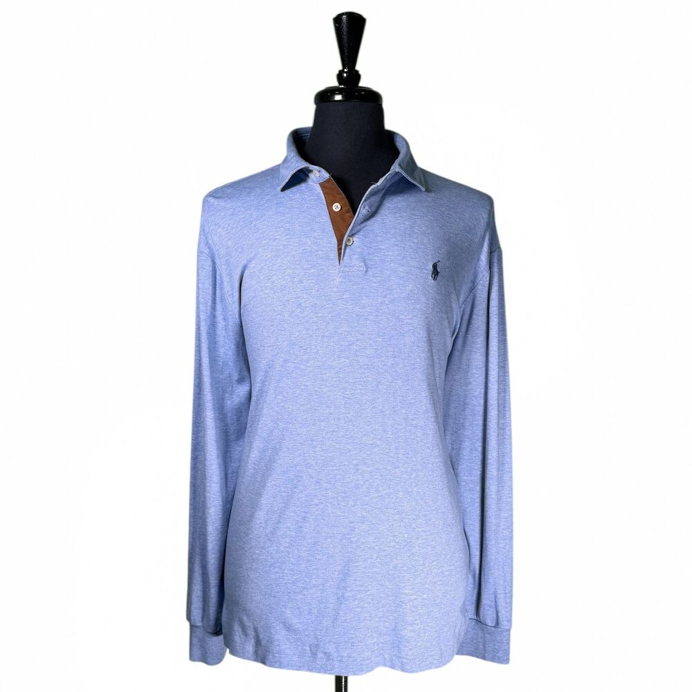 Polo Ralph Lauren Polo Shirt Mens XL Blue Long Sleeve Classic Fit Pony Cotton